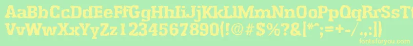 EnschederandomXboldRegular Font – Yellow Fonts on Green Background