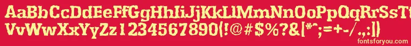 フォントEnschederandomXboldRegular – 黄色の文字、赤い背景