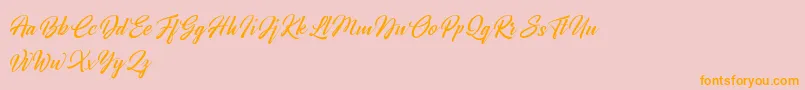 Broda   Dafont-Schriftart – Orangefarbene Schriften auf rosa Hintergrund