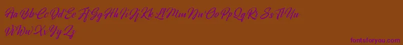 Broda   Dafont-Schriftart – Violette Schriften auf braunem Hintergrund