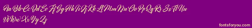 Broda   Dafont Font – Yellow Fonts on Purple Background