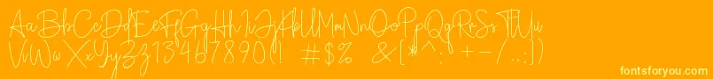 Broetown Signature Font – Yellow Fonts on Orange Background