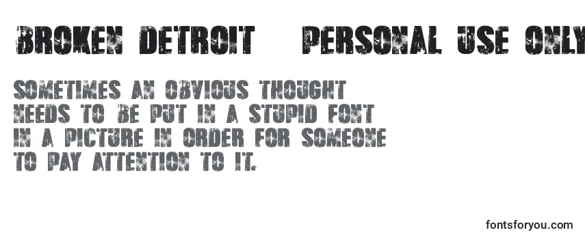 Шрифт Broken Detroit   PERSONAL USE ONLY