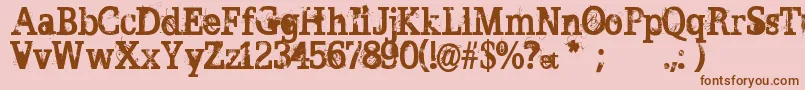 BROKEN GHOST Font – Brown Fonts on Pink Background