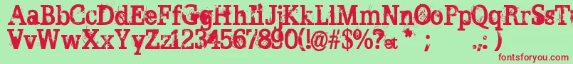 BROKEN GHOST Font – Red Fonts on Green Background