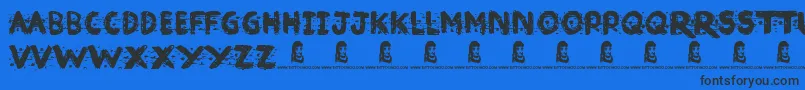 Broken Ink Font – Black Fonts on Blue Background