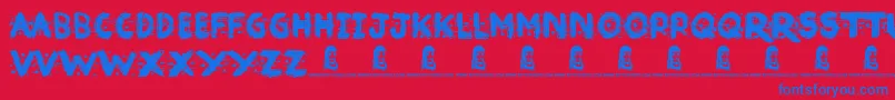 Police Broken Ink – polices bleues sur fond rouge