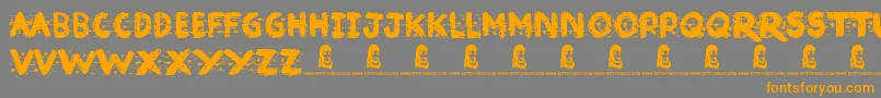 Broken Ink-Schriftart – Orangefarbene Schriften auf grauem Hintergrund