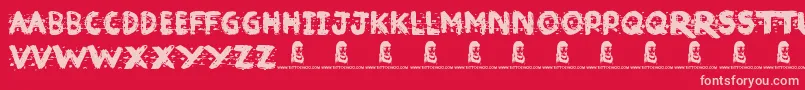 fuente Broken Ink – Fuentes Rosadas Sobre Fondo Rojo