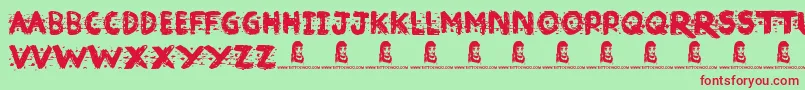 Broken Ink Font – Red Fonts on Green Background