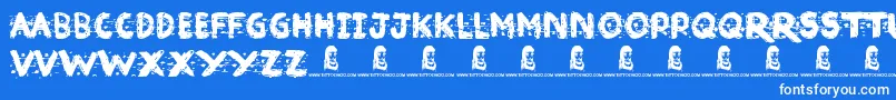 Broken Ink Font – White Fonts on Blue Background