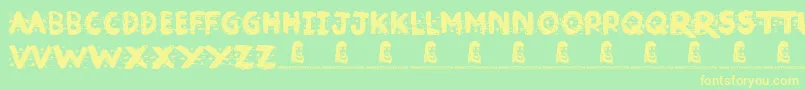 Police Broken Ink – polices jaunes sur fond vert