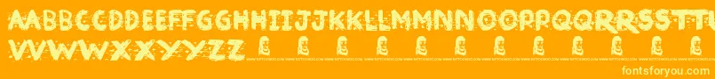 Broken Ink Font – Yellow Fonts on Orange Background