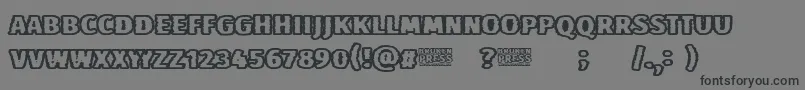 Broken Press Font – Black Fonts on Gray Background