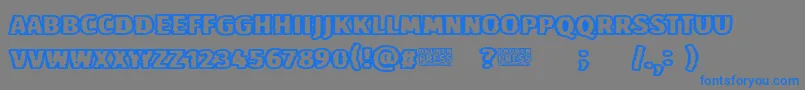Broken Press Font – Blue Fonts on Gray Background
