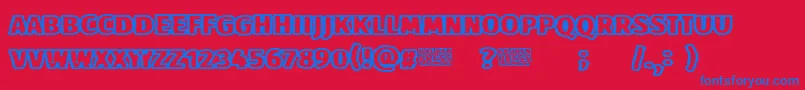 Broken Press Font – Blue Fonts on Red Background