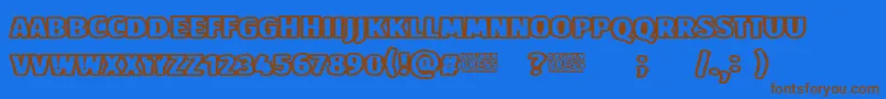 Fonte Broken Press – fontes marrons em um fundo azul