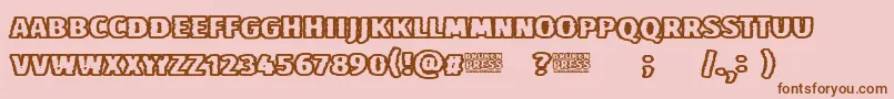 Broken Press Font – Brown Fonts on Pink Background