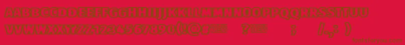 Fonte Broken Press – fontes marrons em um fundo vermelho