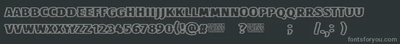 Broken Press Font – Gray Fonts on Black Background