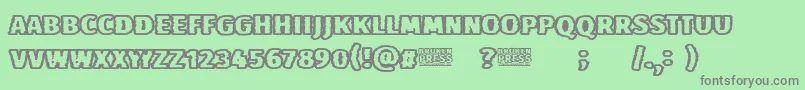 Broken Press Font – Gray Fonts on Green Background