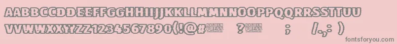 Broken Press Font – Gray Fonts on Pink Background