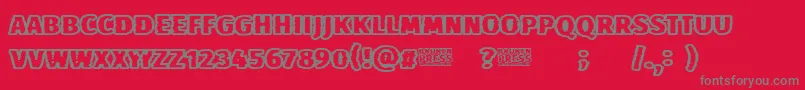 Broken Press Font – Gray Fonts on Red Background