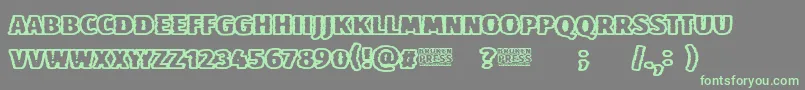 Broken Press Font – Green Fonts on Gray Background