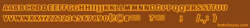 Broken Press Font – Orange Fonts on Brown Background