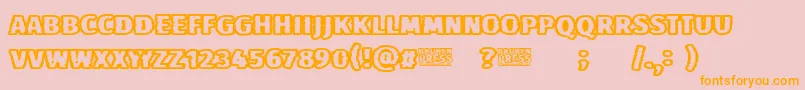 Broken Press Font – Orange Fonts on Pink Background