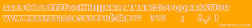 Broken Press Font – Pink Fonts on Orange Background