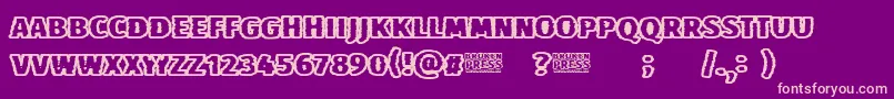 Broken Press Font – Pink Fonts on Purple Background