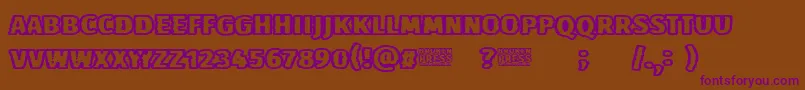 Broken Press Font – Purple Fonts on Brown Background