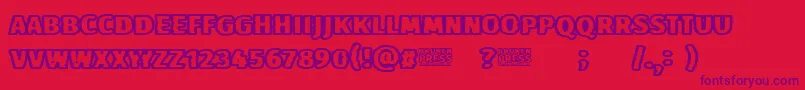 Czcionka Broken Press – fioletowe czcionki na czerwonym tle