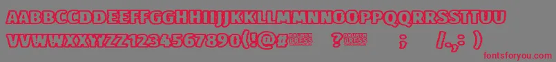 Broken Press Font – Red Fonts on Gray Background
