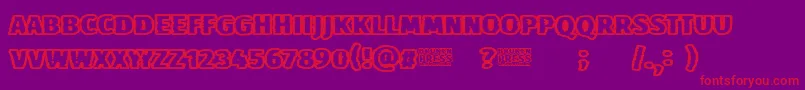 Broken Press Font – Red Fonts on Purple Background