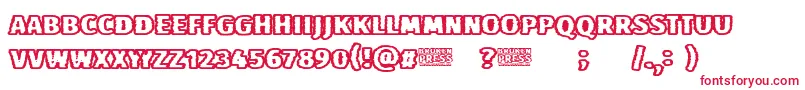 Broken Press Font – Red Fonts on White Background