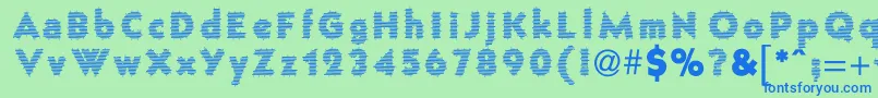 FenceWire Font – Blue Fonts on Green Background