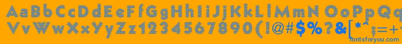 FenceWire Font – Blue Fonts on Orange Background