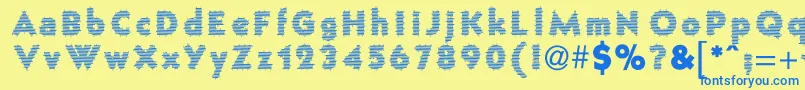 FenceWire Font – Blue Fonts on Yellow Background