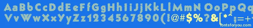 FenceWire Font – Yellow Fonts on Blue Background