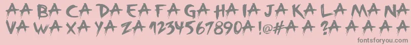 Fonte Broken – fontes cinzas em um fundo rosa