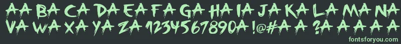 Broken Font – Green Fonts on Black Background