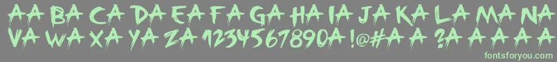 Broken-Schriftart – Grüne Schriften auf grauem Hintergrund