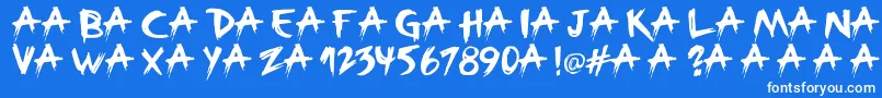 Broken Font – White Fonts on Blue Background