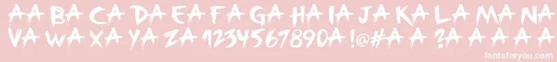 Broken-Schriftart – Weiße Schriften auf rosa Hintergrund