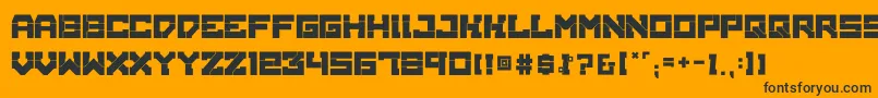 BrokenMachine Font – Black Fonts on Orange Background