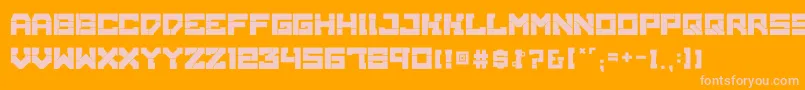 BrokenMachine Font – Pink Fonts on Orange Background