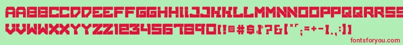 BrokenMachine Font – Red Fonts on Green Background