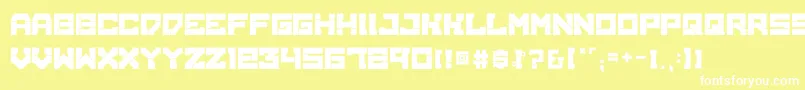 BrokenMachine Font – White Fonts on Yellow Background